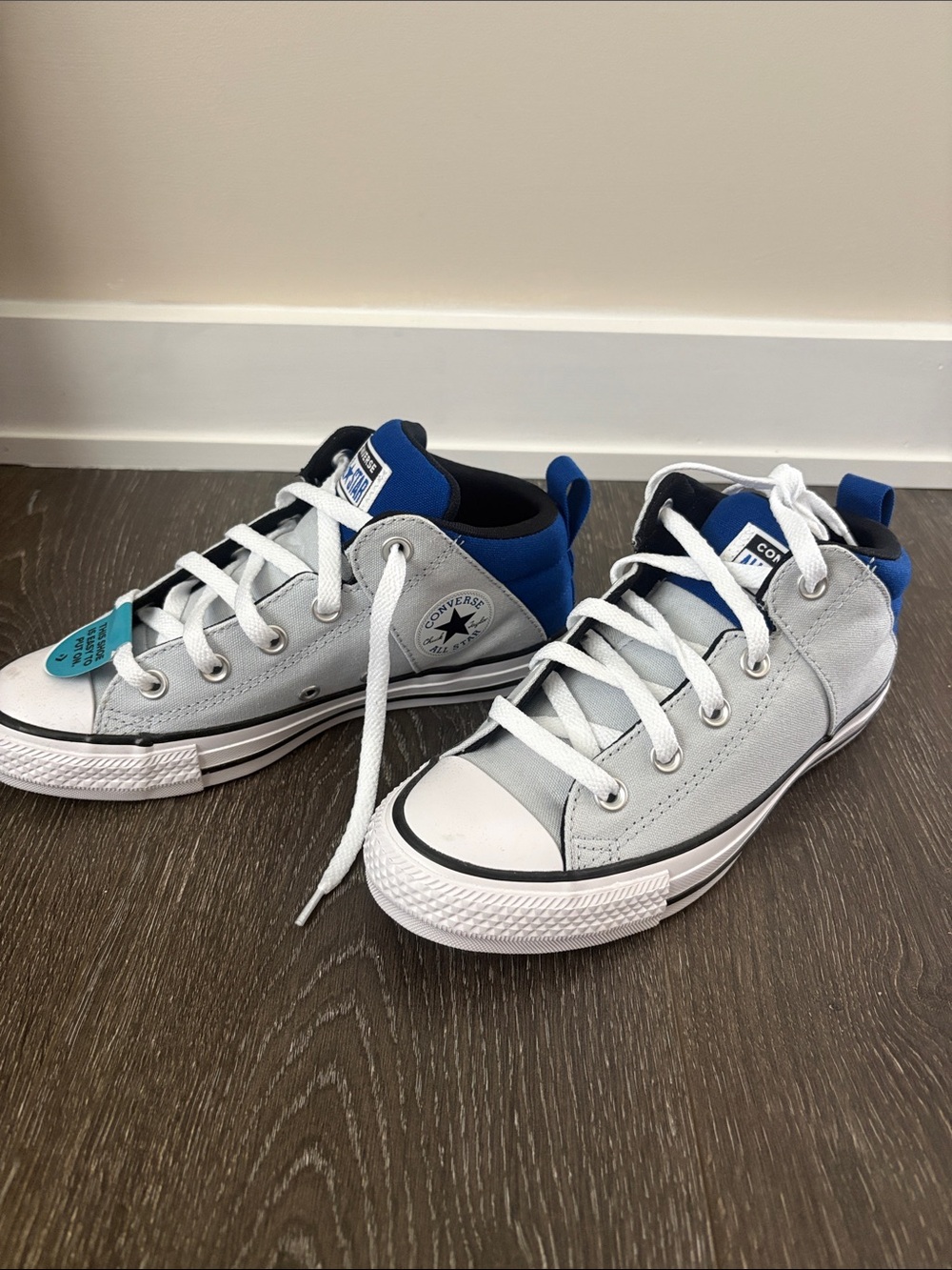 Converse Kids Gray and Blue Low-Top Sneakers